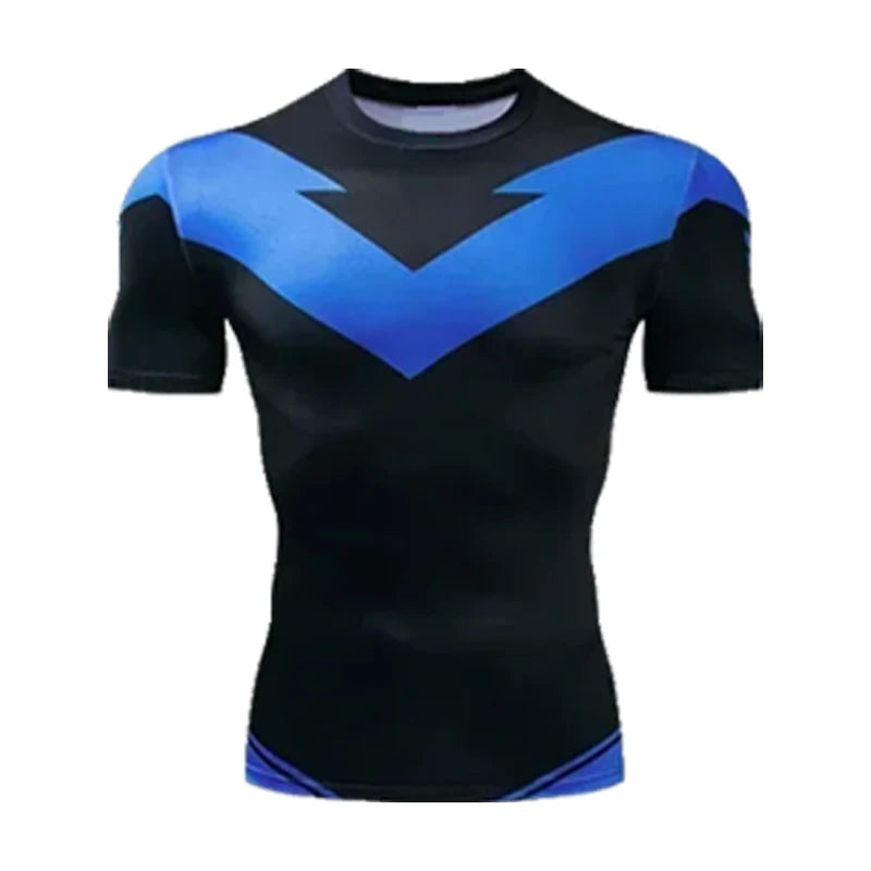 Red Nightwing Short-Sleeved Compression Shirt Print T-Shirt for Adults