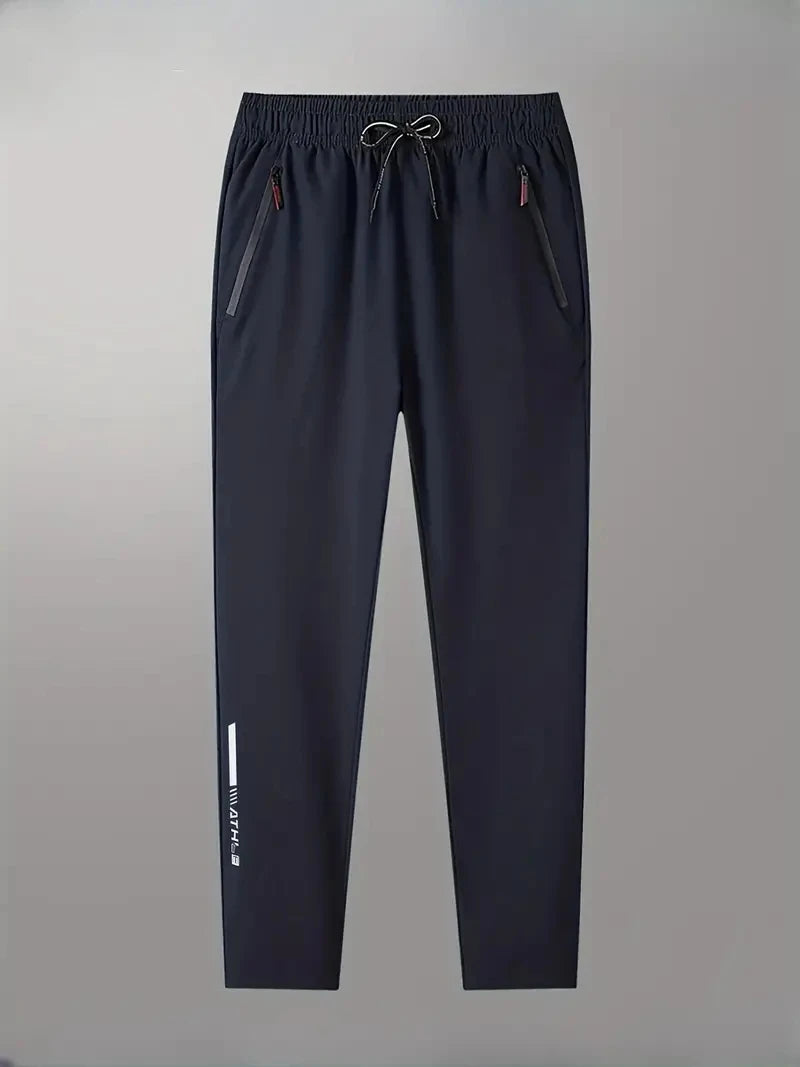 Soft Men's Casual Straight Pants Stretch Elastic Waist Jogger Korean