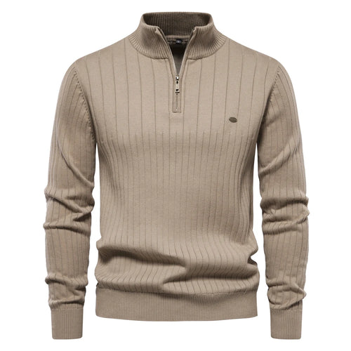 2023 New Autumn Zipper Pullover Sweaters for Men High Quality Warm