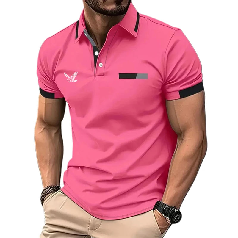 Men's Golf Shirt Golf Polo Work Casual Lapel Short Sleeve Basic Modern