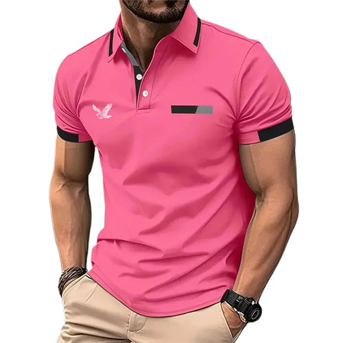 Men's Golf Shirt Golf Polo Work Casual Lapel Short Sleeve Basic Modern