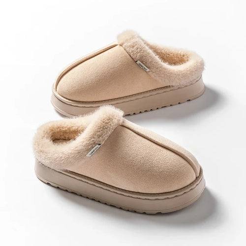 Women Fluffy Slippers for Autumn Winter Indoor EVA Thick Sole
