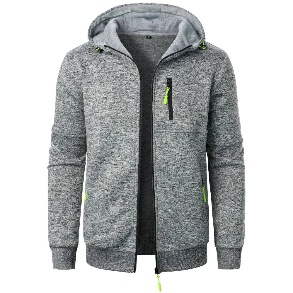 New Men's Sports Fitness Casual Sweatshirt Cardigan Hooded Jackets