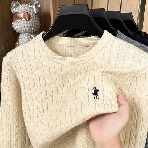 Luxury pony embroidery designer brand sweater men's new fashion unique