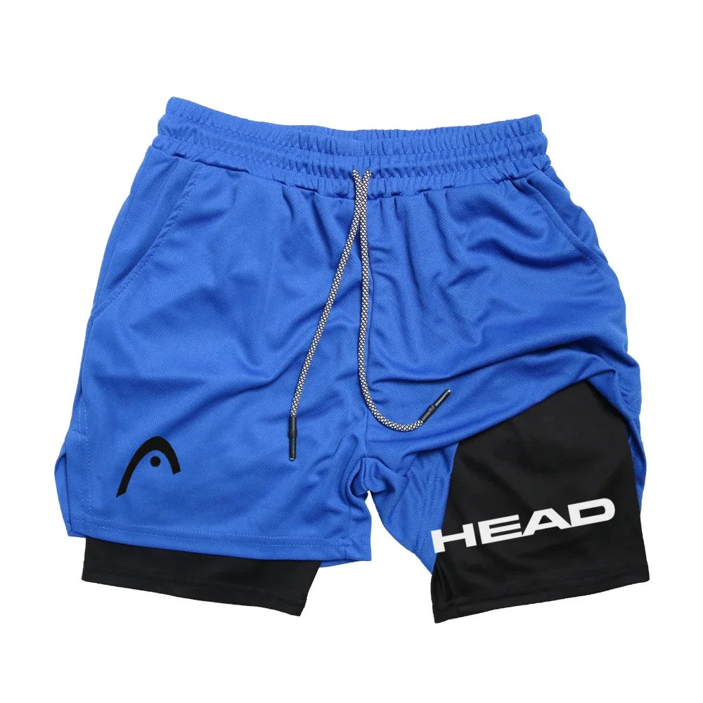 Anime Berserk Head Running Shorts Men Fitness Gym Training 2 in 1
