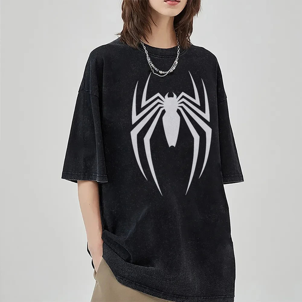 Marvel Spider-man Washed Retro Short Sleeve T-Shirt Casual Summer Wear