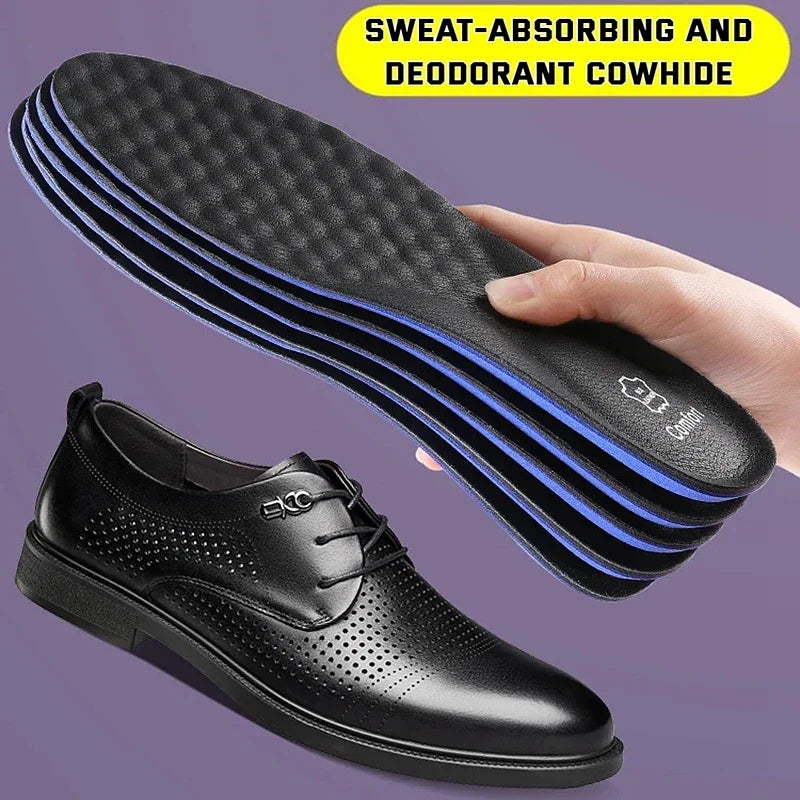 1Pair Leather Shoe Insoles for Feet Arch Support Orthopedic Insole
