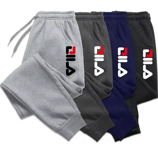 Autumn Winter Men's Joggers Drawstring Casual Pants Fleece Sweatpants