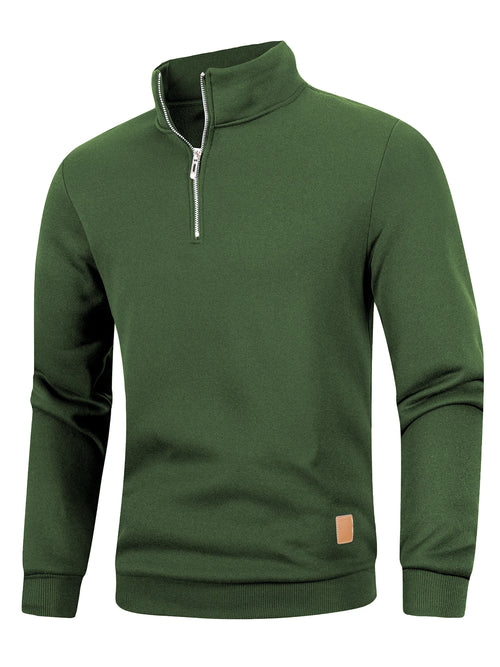 Men's Quarter Zip Up Long SleeveSlim Fit Lightweight Mock Neck
