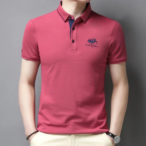 Men's Embroidered Casual Fashion Short Sleeved POLO Shirt Summer