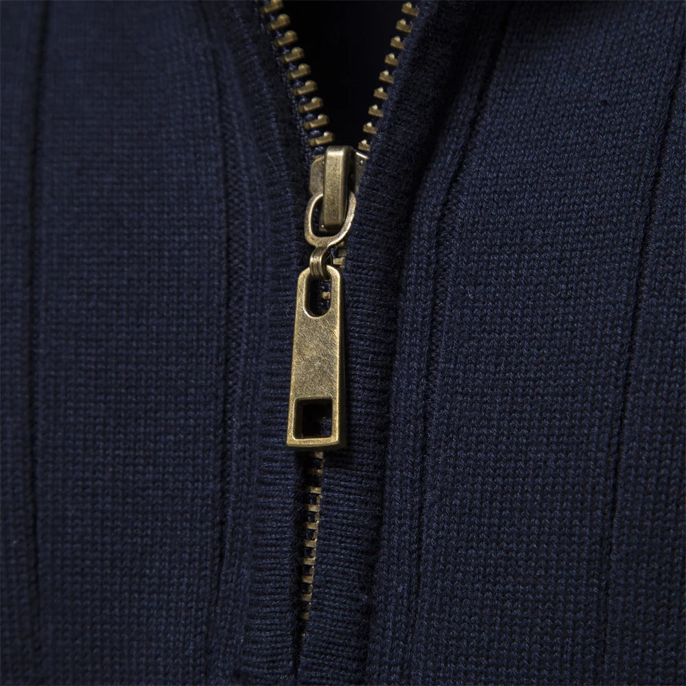 2023 New Autumn Zipper Pullover Sweaters for Men High Quality Warm