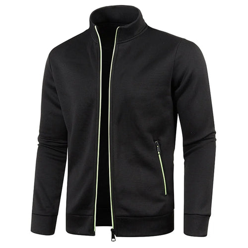 Men Zipper Jackets Standing Collar Sweatshirt Outdoor Streetwear