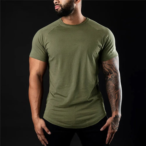 Cotton T-shirt Summer Men's Athleisure Workout short sleeve Muscle
