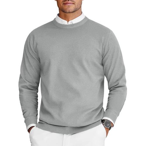 New Mens Crew Neck Sweaters Long Sleeve Lightweight Knit Dress