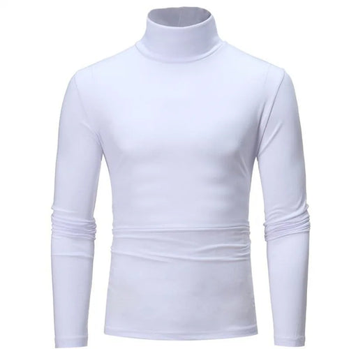 1/2pcs Autumn  Winter Men's High Neck T-shirt Slim Fit Fashion High