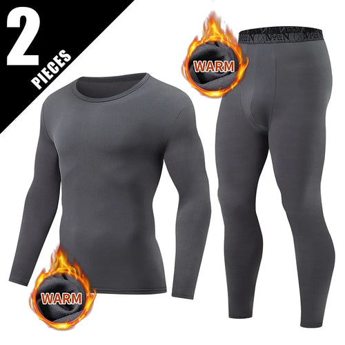 2-piece Men's Autumn And Winter Solid Color Round Neck Fashionable