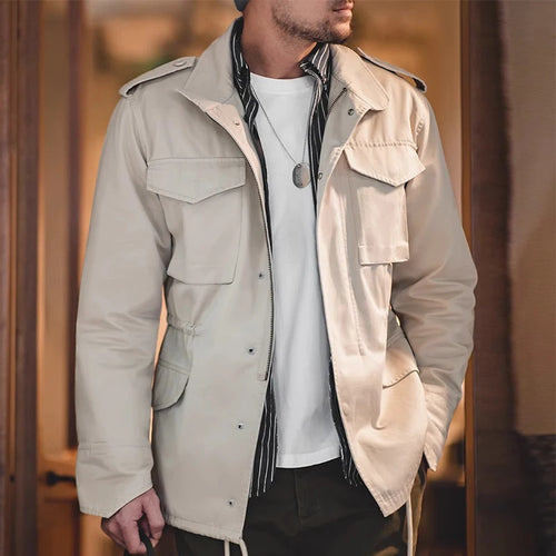 M65 Field Jacket, Men's Military Jacket, Retro Multi Pocket Collar