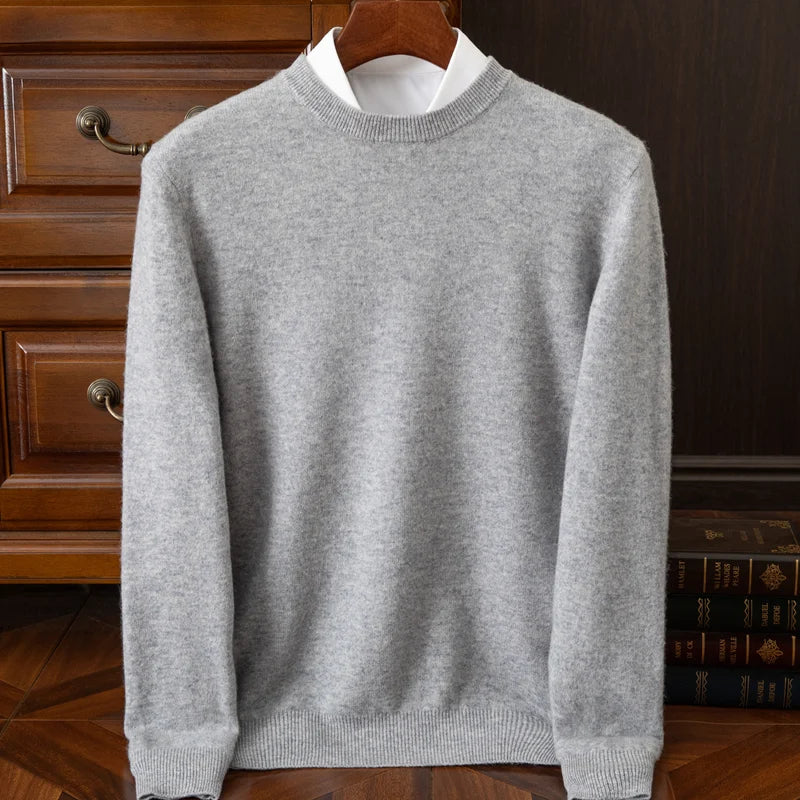 2025 Cashmere Sweater O-neck Pullovers Men's Loose Oversized M-3XL