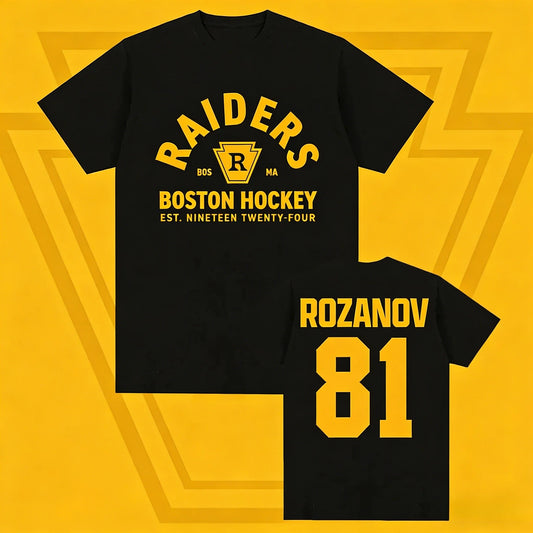 2026 New Rozanov 81 Boston Raiders 100%cotton men's shirt Graphics