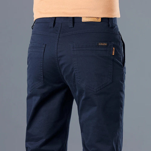 2024 Men's High Quality Pure Cotton Classic Solid Color Casual Pants