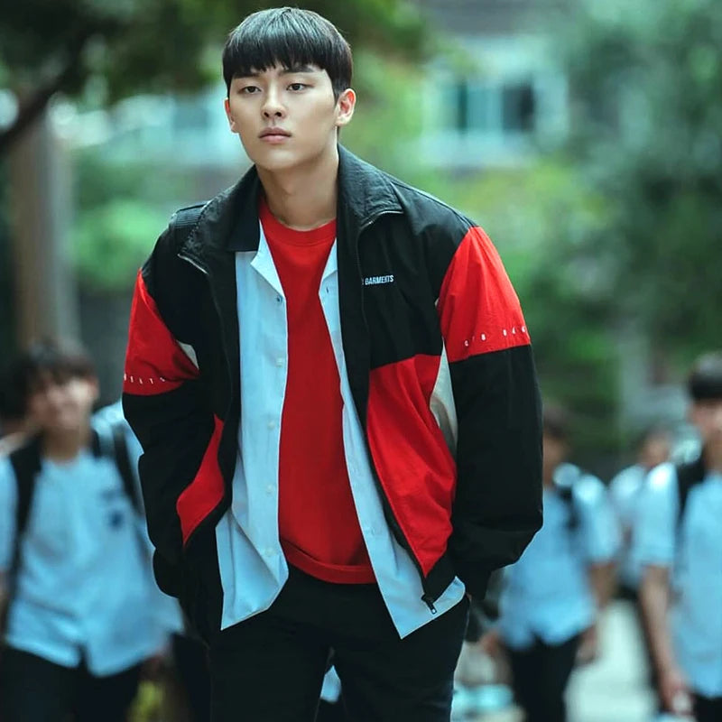 Weak Hero Class Ahn Suho Jacket Unisex Sports Trench Loose Coat Men