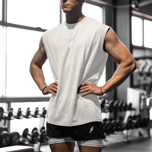 NEW Summer Fitness Sports Tank Top Men Breathable Loose Mesh Training