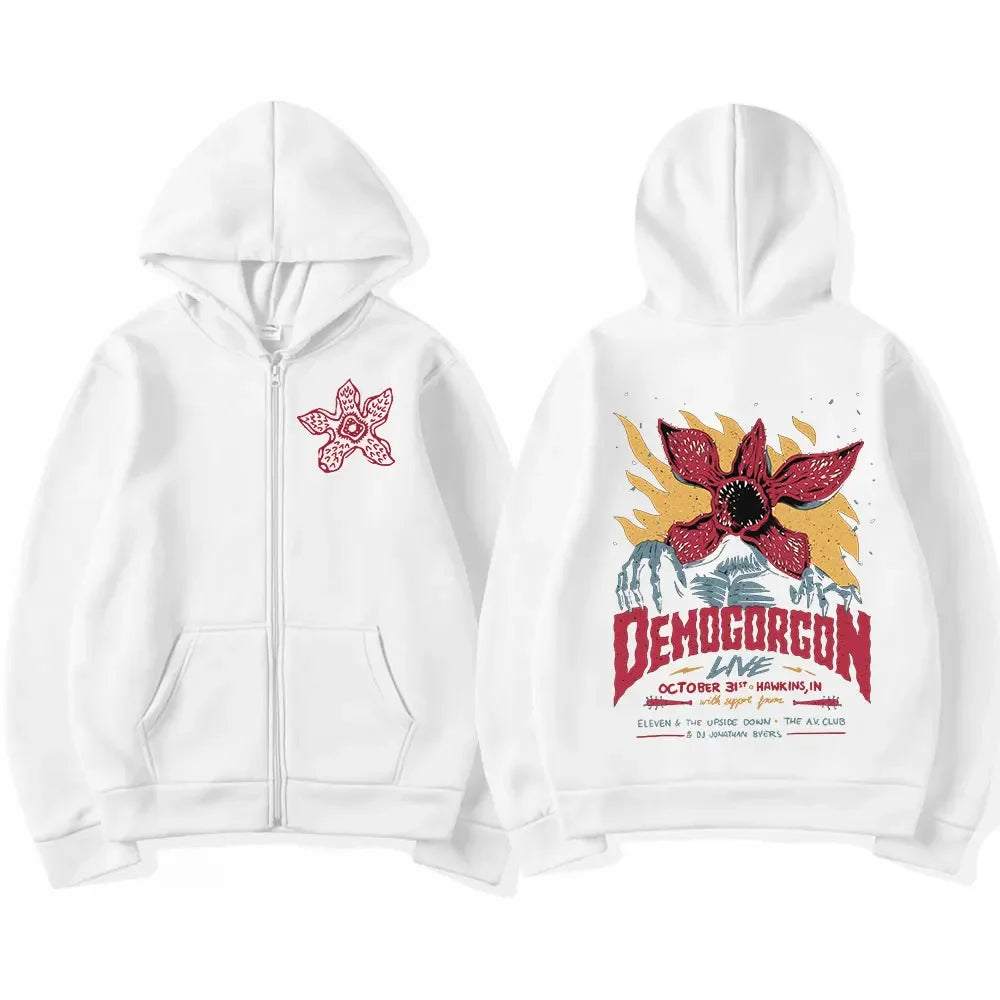 Eddie Munson The Demogorgon Zipper Hoodie Men Women Cannibal Flower