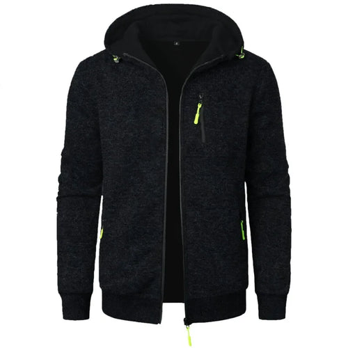 New Streetwear Men's Long Sleeve Sweatshirts for Men Zipper Hooded