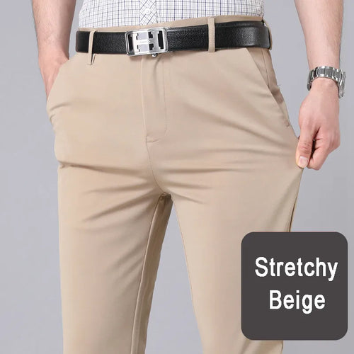 Male Smart Casual Pants Stretchy Sports Men's Fast Dry Trousers Spring