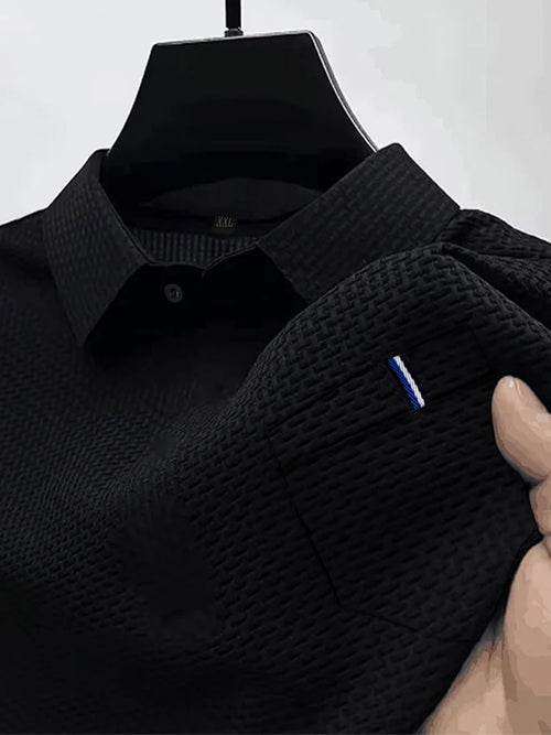 Summer ice silk lapel pocket POLO shirt, men's short-sleeved T-shirt,