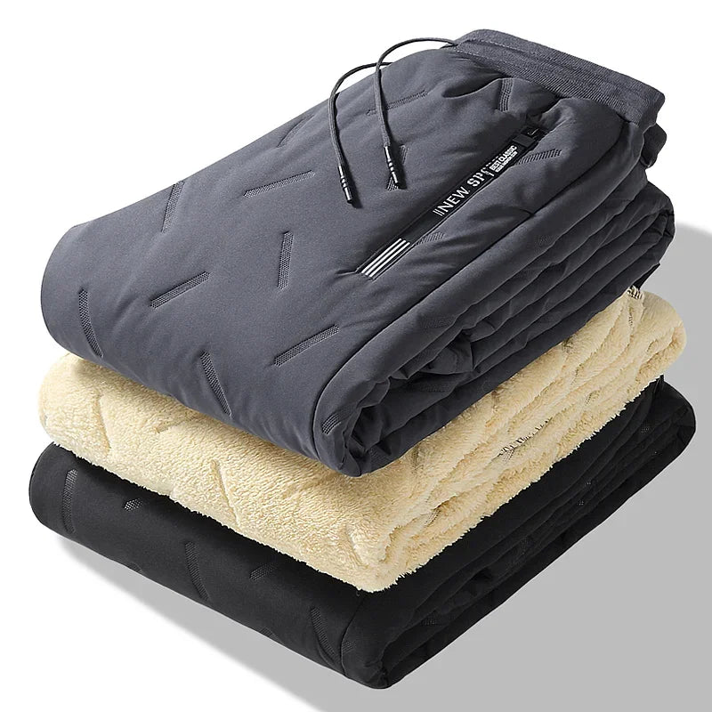 Winter Sweatwear Men Plush Thick Fleece Sweatpant Lambswool Thermal
