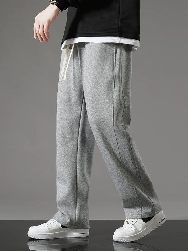 Spring Autumn Men Sweatpants Korean Fashion Sportswear Drawstring Wide