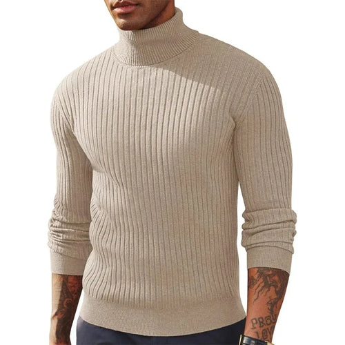 Autumn Men's Slim Fit Long Sleeve Turtleneck Sweater Casual Knitted