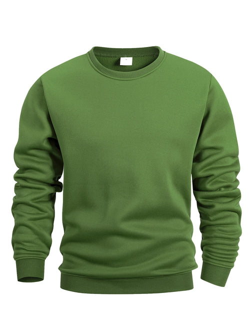 Men's Crew Neck Sweatshirts Solid Color Sweatwear Spring Outdoor