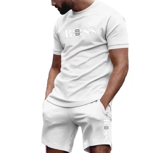 Men's two-piece sportswear short sleeved T-shirt and pants set running