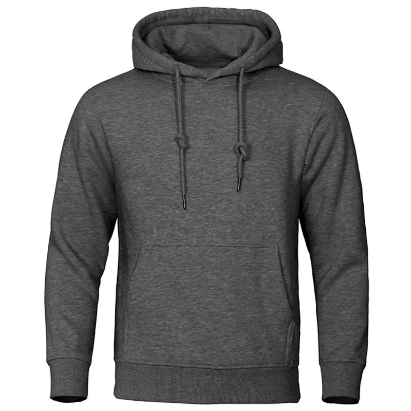 Autumn Winter Men Fleece Warm Mens Sweatshirt Casual Solid Color