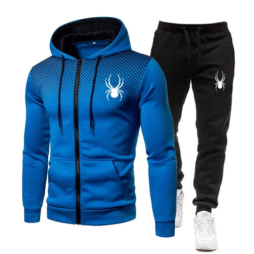 2025 Spring Winter spider print zipper long-sleeved hoodie + stretch