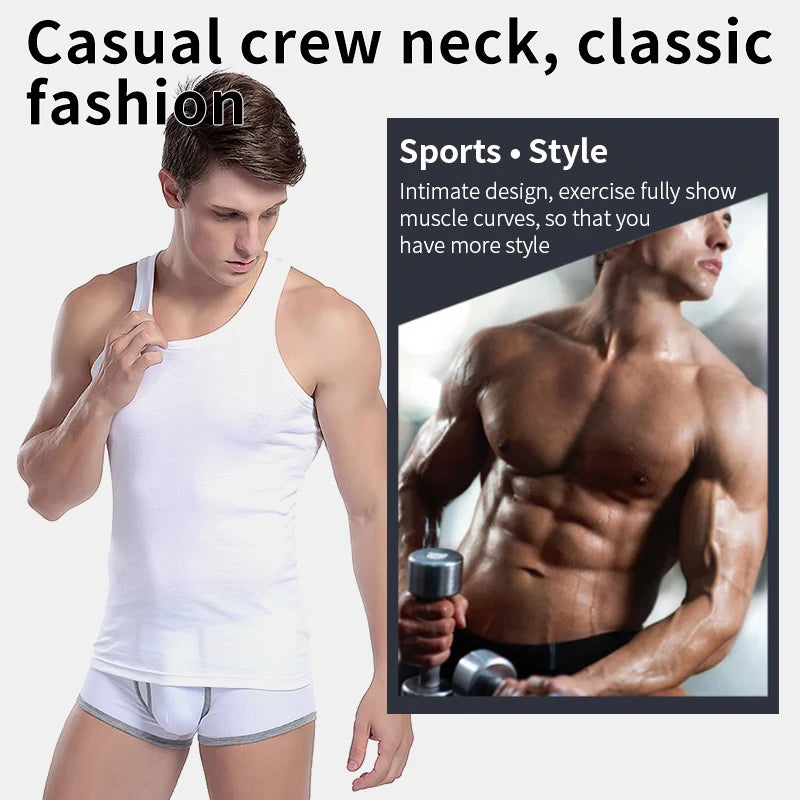 3/1 piece men's pure cotton vest fitness training jacket Four seasons