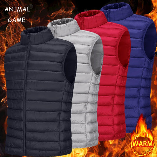 Autumn Men's Casual Vest Lightweight Sleeveless Jacket Full Zipper