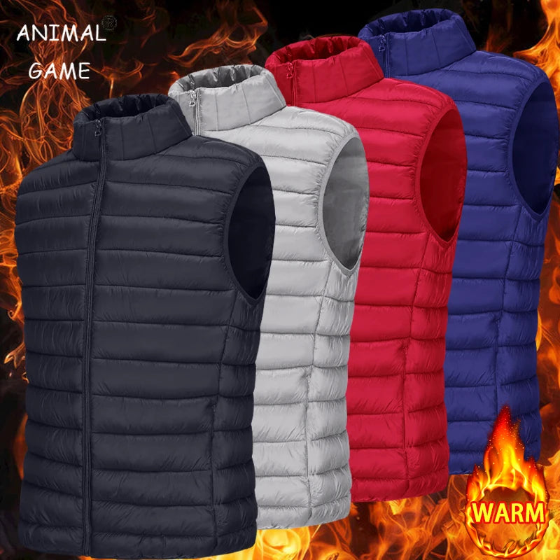 Autumn Men's Casual Vest Lightweight Sleeveless Jacket Full Zipper