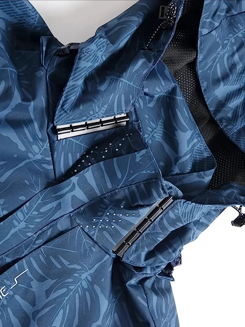 2025 Men's Casual Waterproof Windbreaker Jacket Full Zip Up Hooded