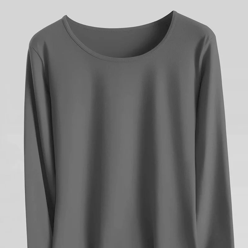 4/2-piece Men's Autumn And Winter Solid Color Round Neck Thermal