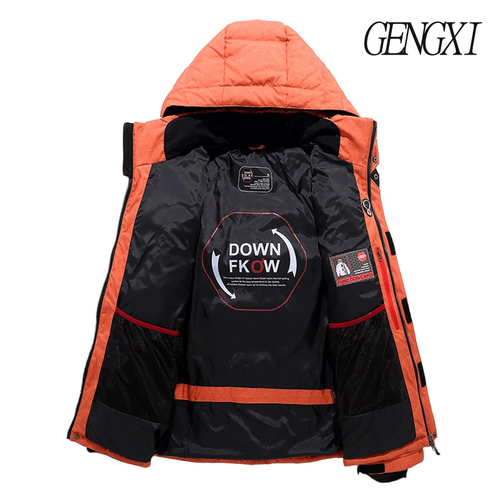 Men's Outdoor Lightweight Warm Detachable Collar Down Jacket Winter