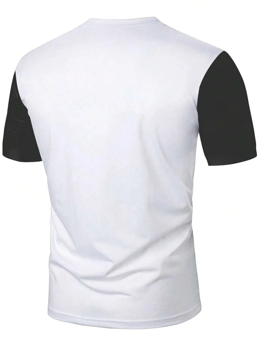 A men's personalized pattern printed short-sleeved T-shirt for