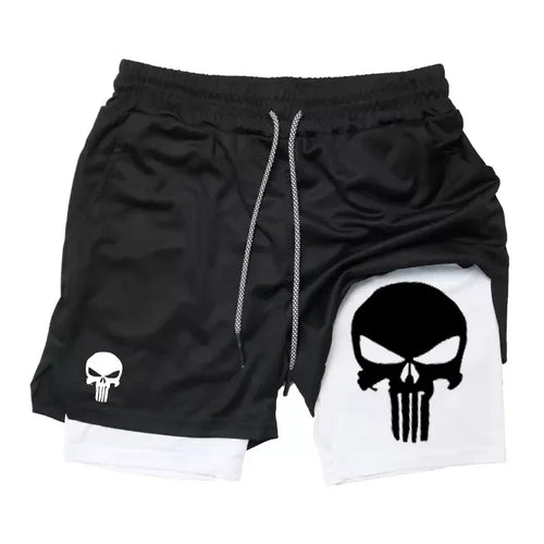 2-in-1 men's performance shorts, sports quick drying shorts with phone