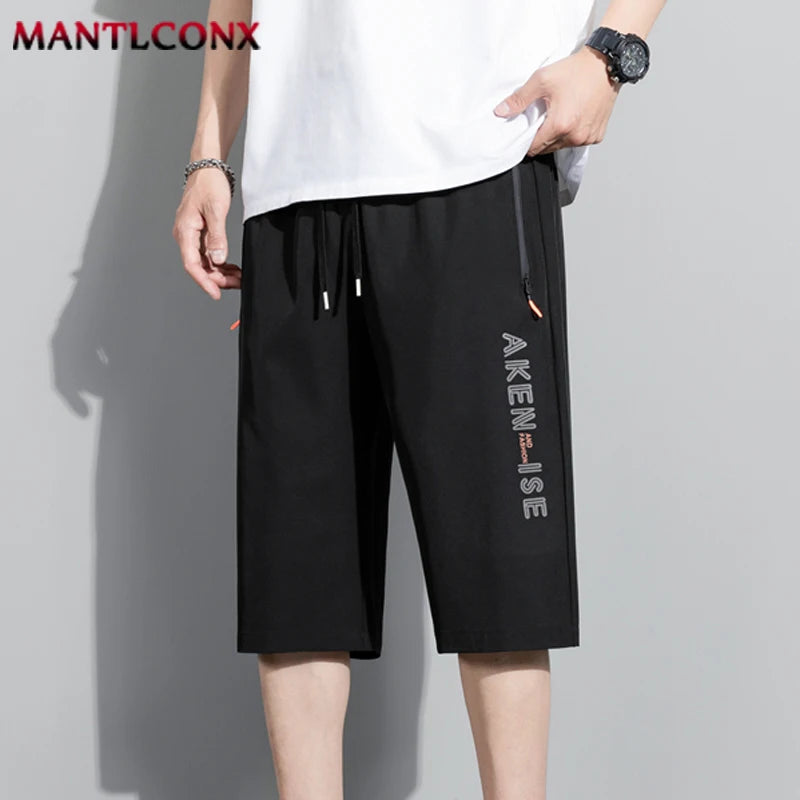 New Fashion Sports Shorts Men Elastic Waist Shorts Male Breathable