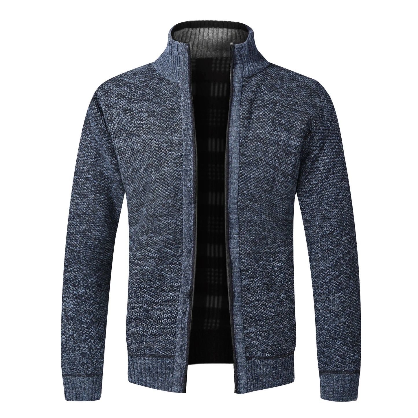 Autumn Winter Warm Cardigan Men Fleece Sweaters Full Zip Jackets Slim