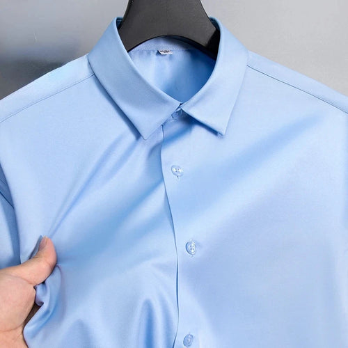 New Anti-Wrinkle Men Shirts Long Sleeve Dress Shirts For Men Slim Fit