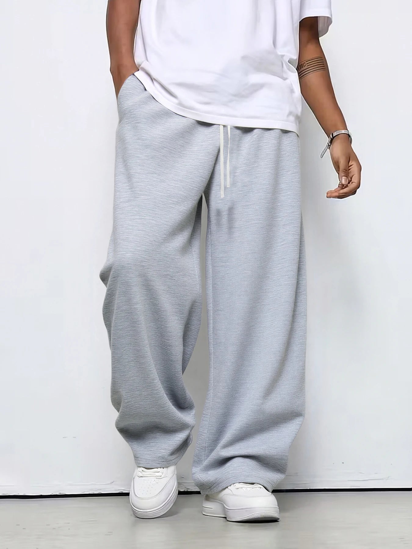 Men's Loose-fit Straight-leg Casual Pants Fashion Korean Wide-leg