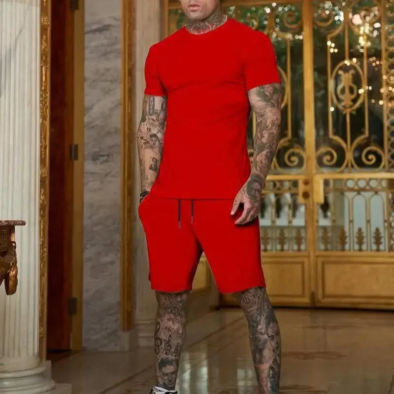 Fashionable and casual summer outdoor sports suit men's breathable